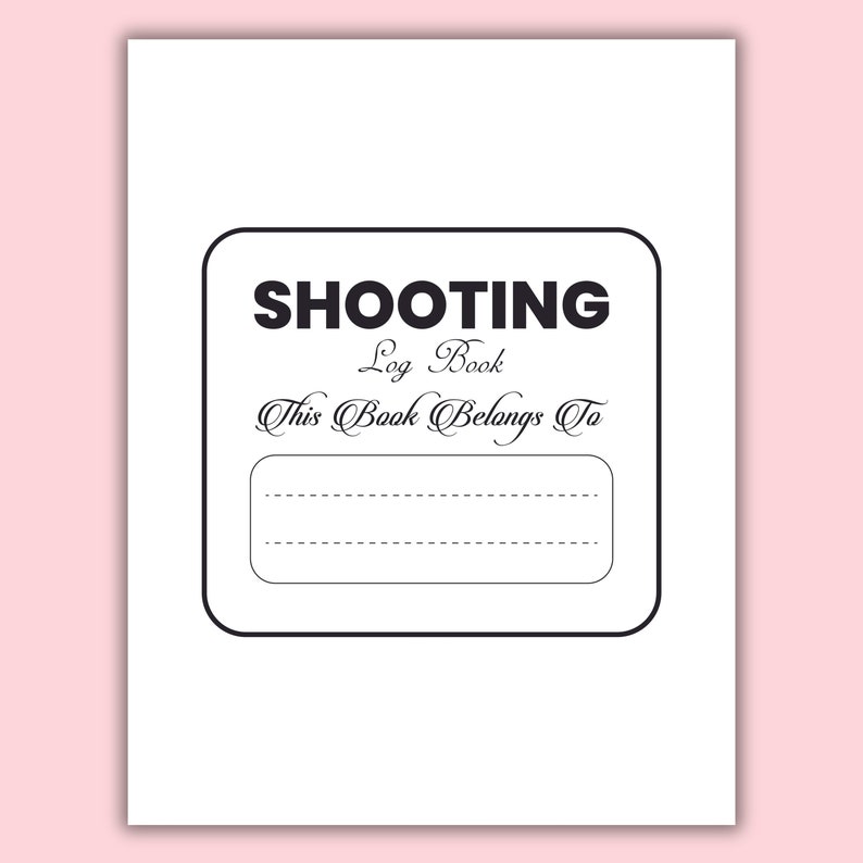 Shooting Log Printable Shooters Data Record Book for Pistol - Etsy