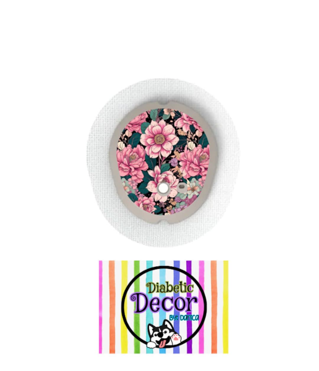 G7/ Pink Floral Single Sticker /dexcom G7 Stickers, Diabetes Stickers ...