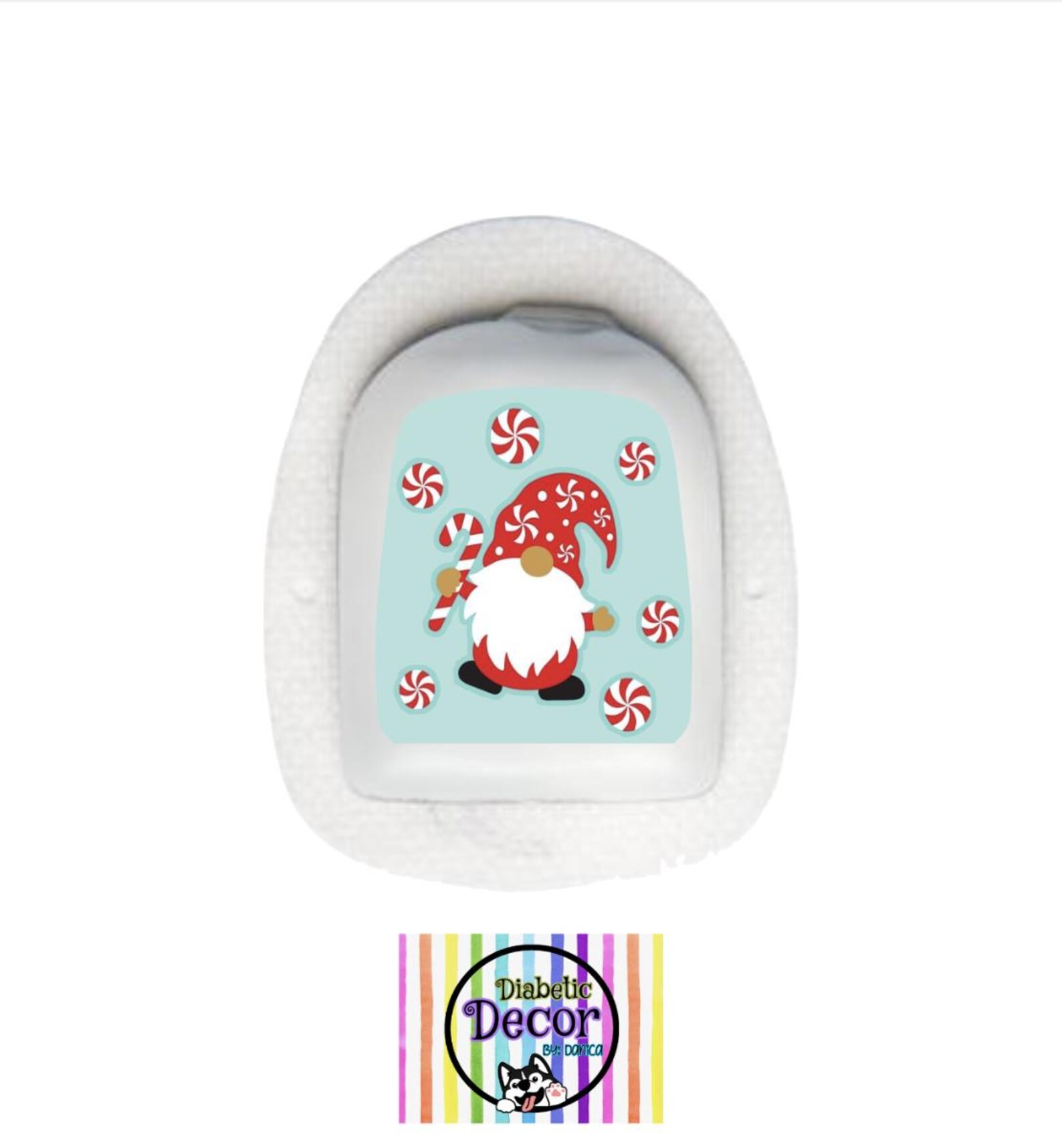 Omnipod Christmas Gnome /omnipod Sticker/ Diabetes Stickers, Bestseller