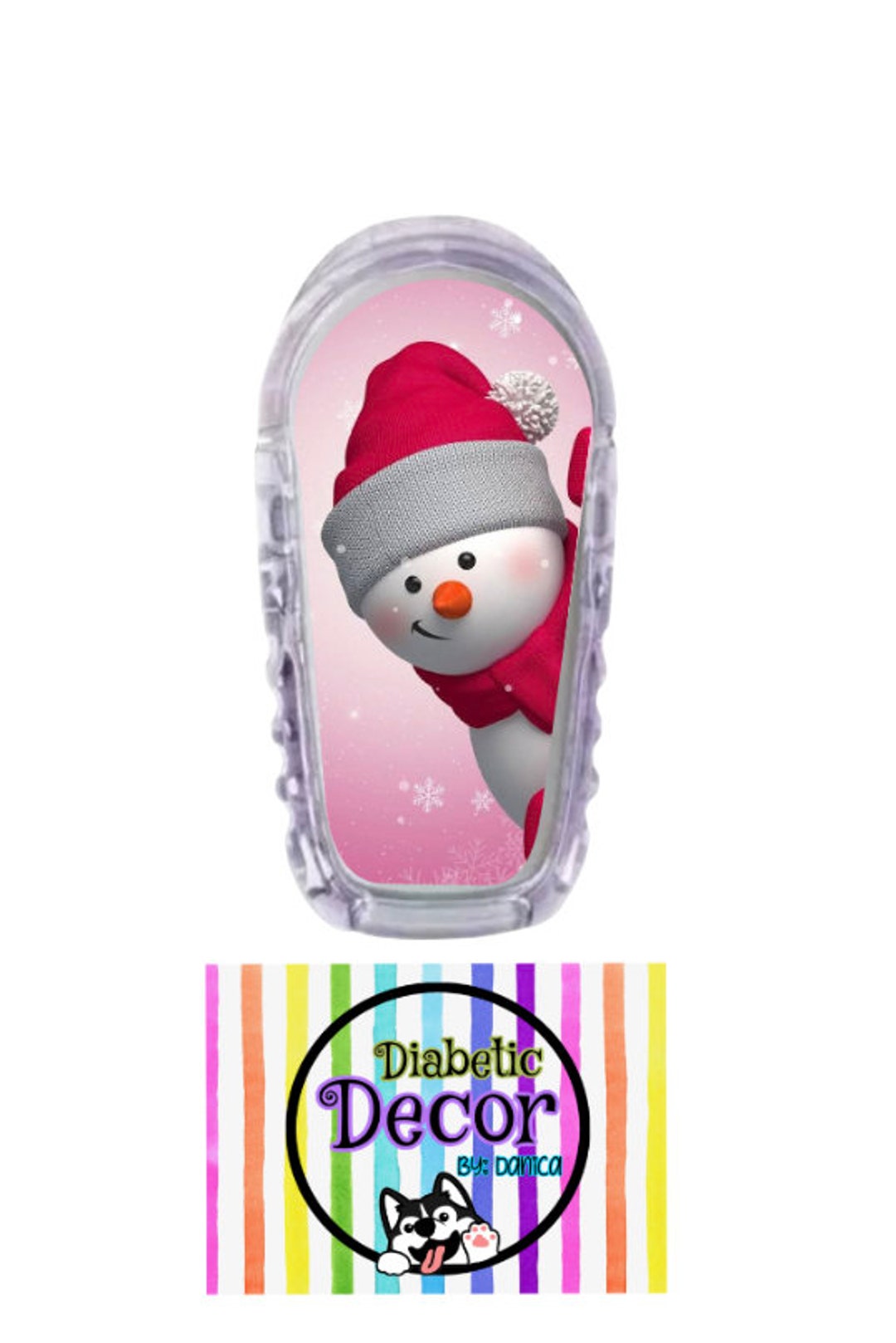 G6/ Pink Snowman Single Sticker / Dexcom G6 Stickers, Diabetes Stickers ...
