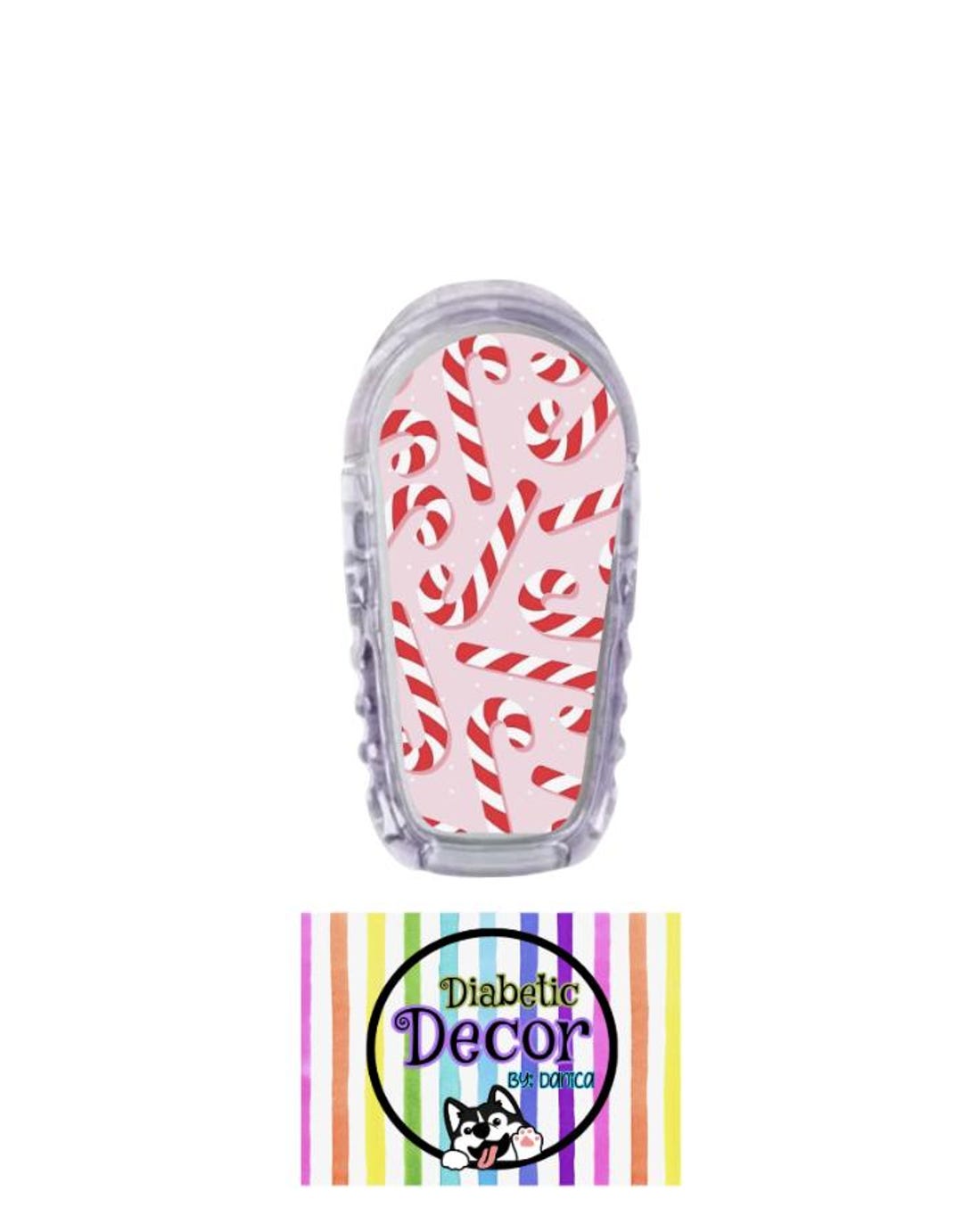 G6/ Pink Candy Canes Single Sticker / Dexcom G6 Stickers, Diabetes ...