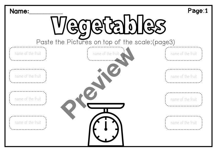 Preschool Activities About Vegetables - Etsy