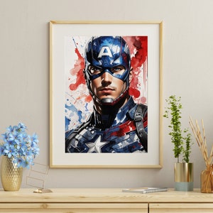 Capitán América en acuarelas: un tributo atemporal al heroísmo