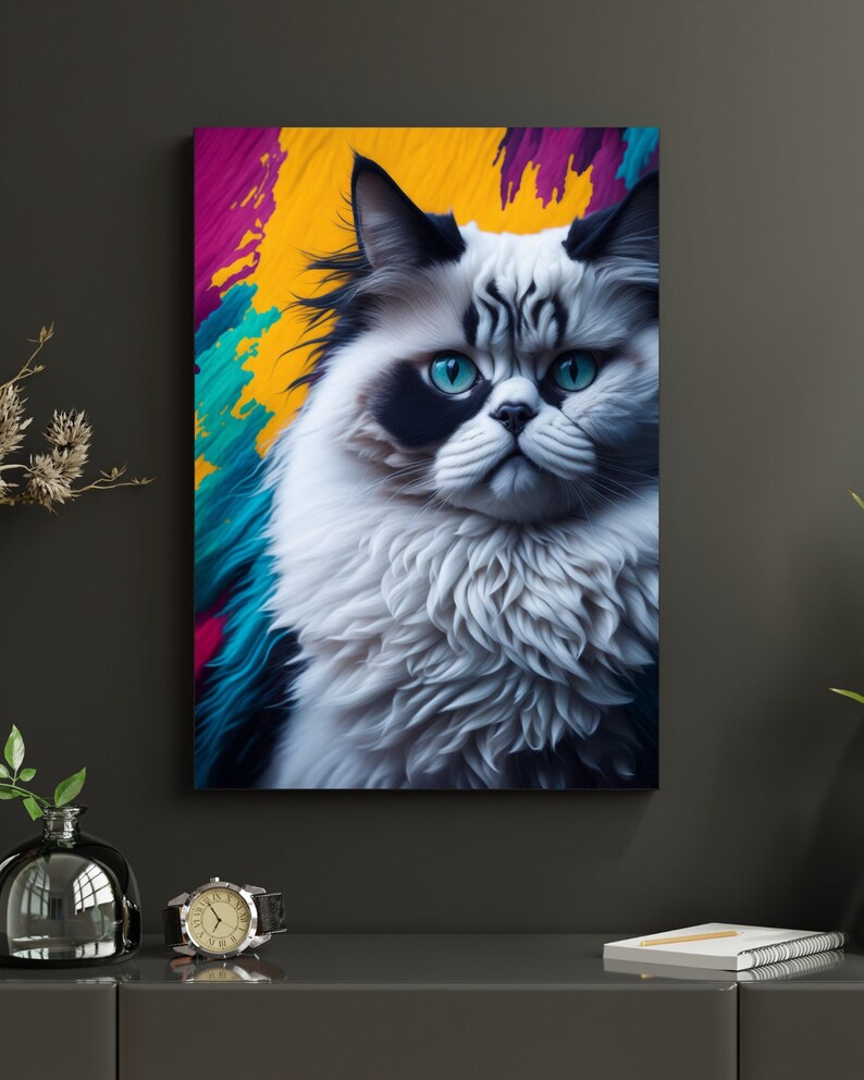 Stunning Illustration of a Ragdoll Cat -beautiful Digital Art Painting ...