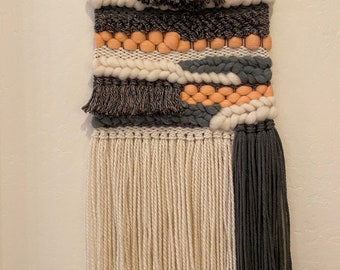 Loom Weaving, Woven Yarn Art,  Woven Tapestry, Custom Weaving, Woven Wall Hanging, Weaving Fiber Art, Bohemian Art, Handwoven Tapestry