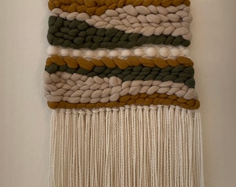 Woven Wall Hanging, Handwoven Tapestry, Weaving, Fiber Art, Bohemian Art