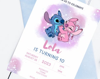 STITCH & ANGEL Party Invitation | Lilo And Stitch | Angel and Stitch | Angel | Stitch | Birthday Party | Party Invites