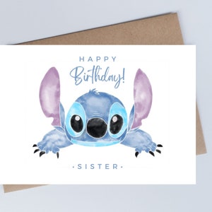 STITCH Birthday Card | Personalised Birthday Card | Stitch Party | Lilo and Stitch