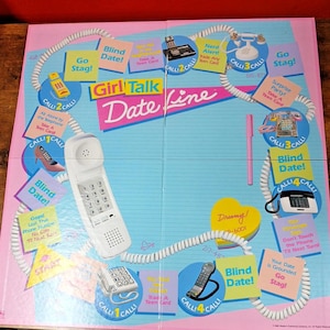 Vintage 1989 Girl Talk Dateline Game, Game Board Only
