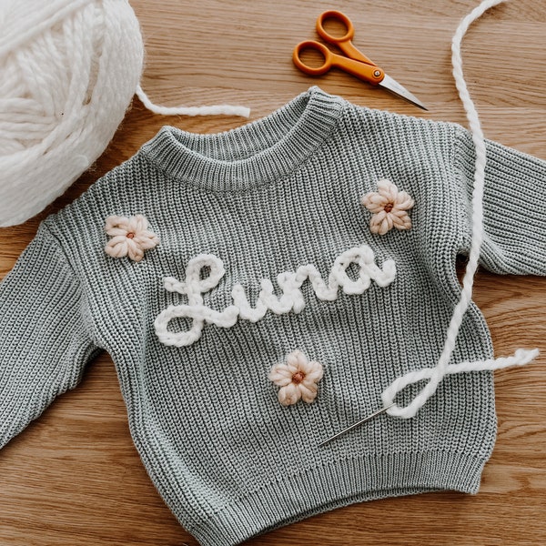 baby down sweater wavy blue