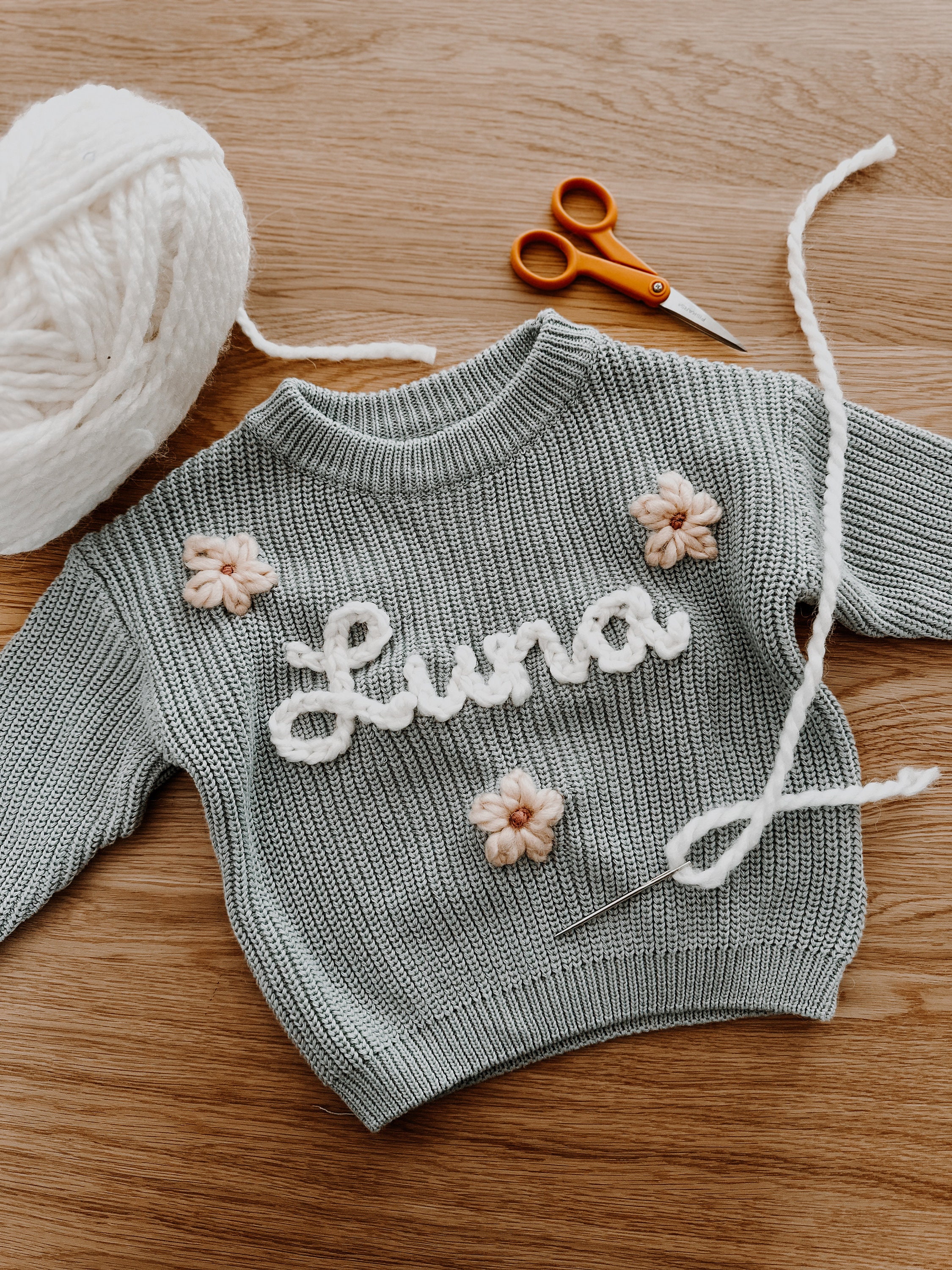【I Need You Baby】Random Embroidery Sweat You're on Your Own Embroidered Sweatshirt // YOYOK // You