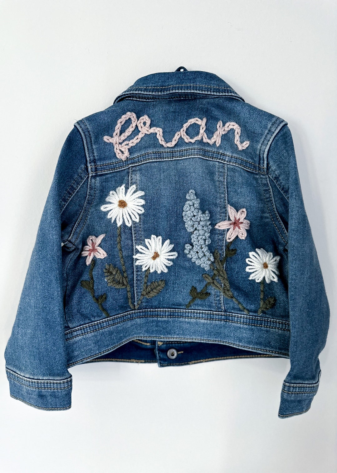 【GRAVER】23FW★ Flower Dot Embroidery Denim Jacket wickedaf-flower-bouquet-