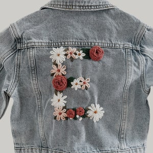 Jean jacket cheap with flowers