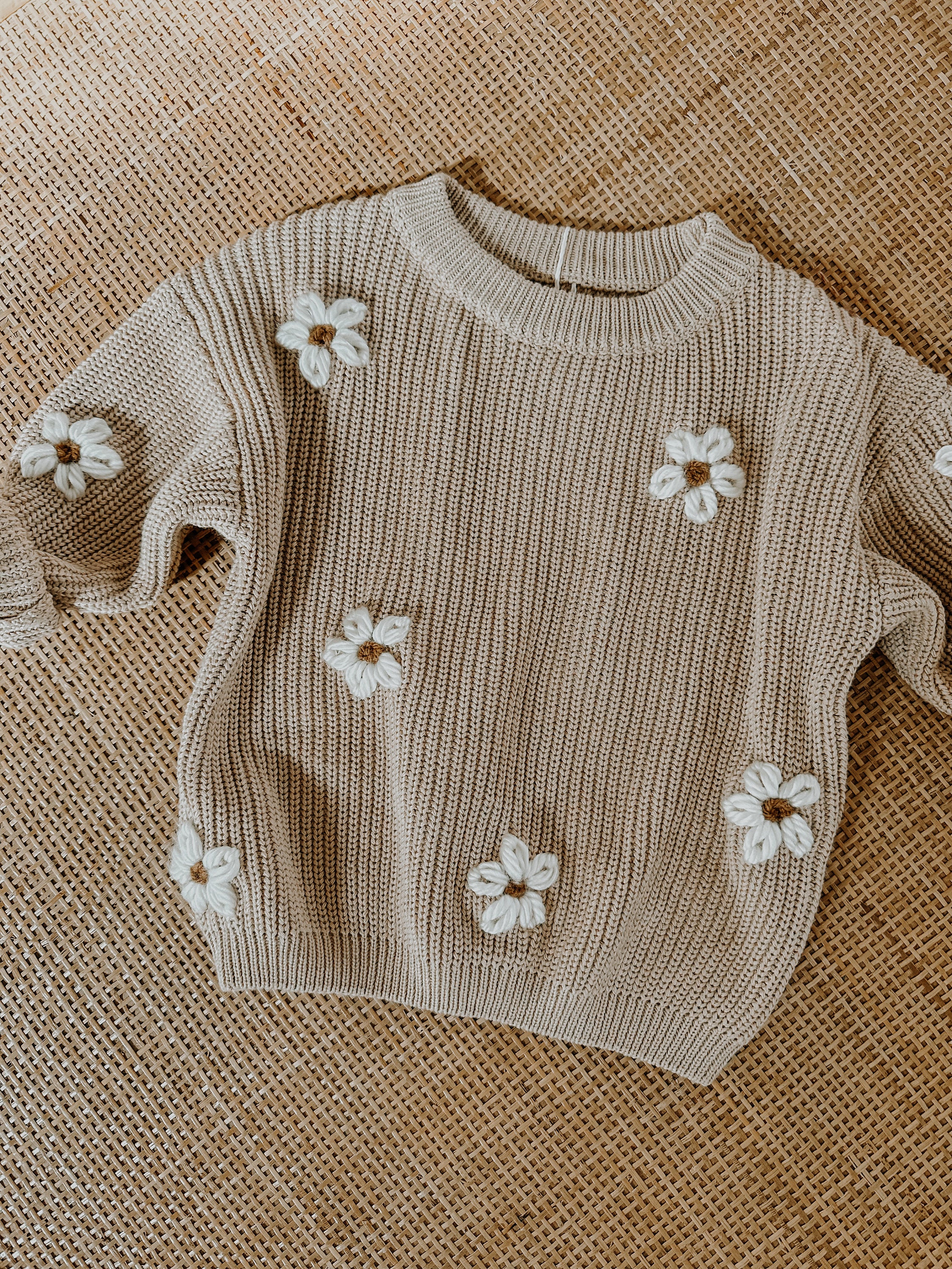 Knit Flower Sweater - Etsy