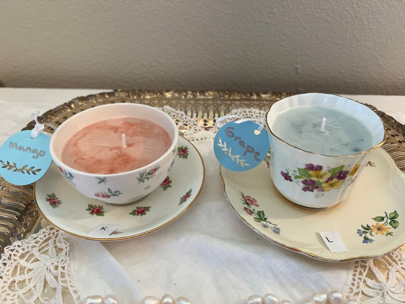 Vintage Tea Party Candles Etsy