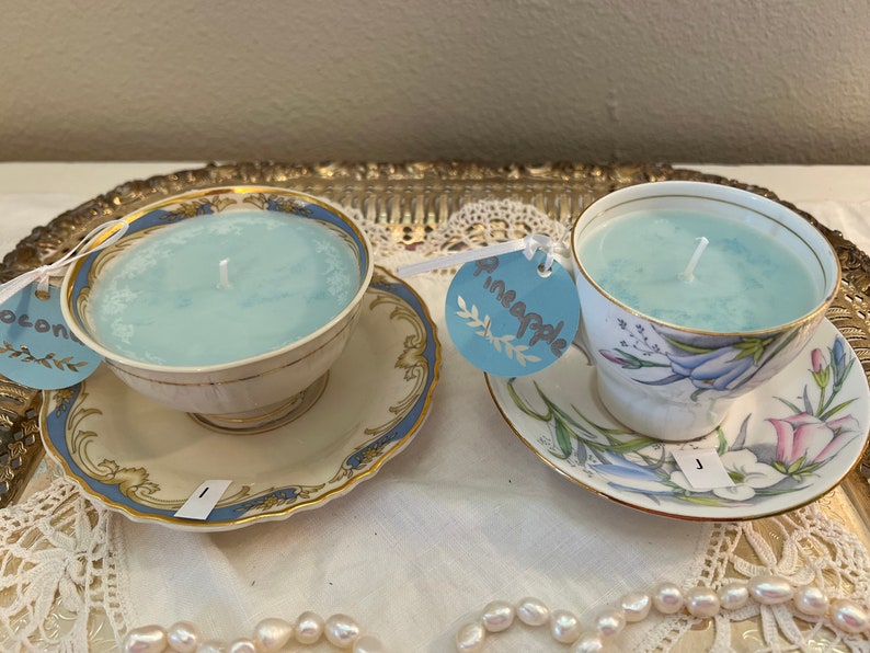 Vintage Tea Party Candles Etsy