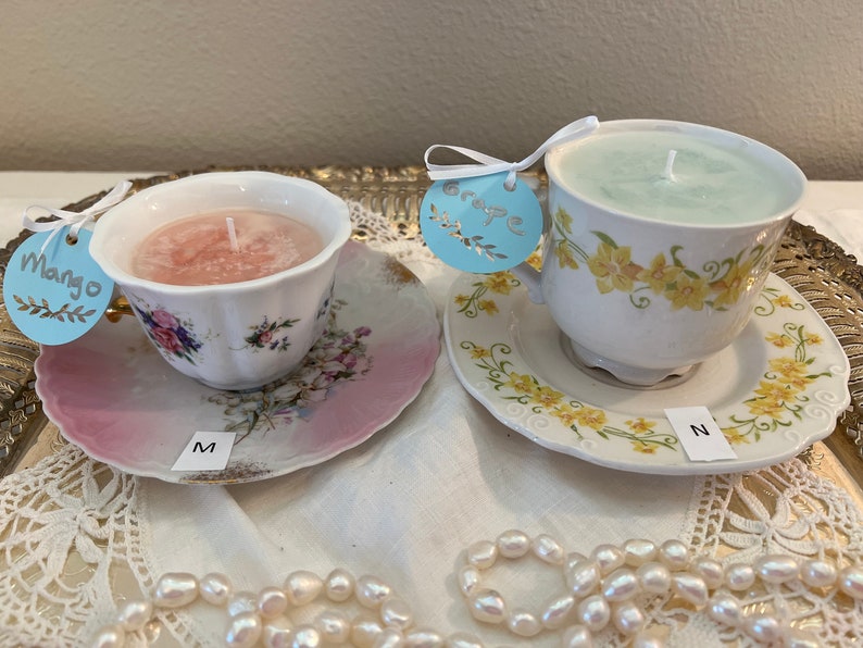 Vintage Tea Party Candles Etsy