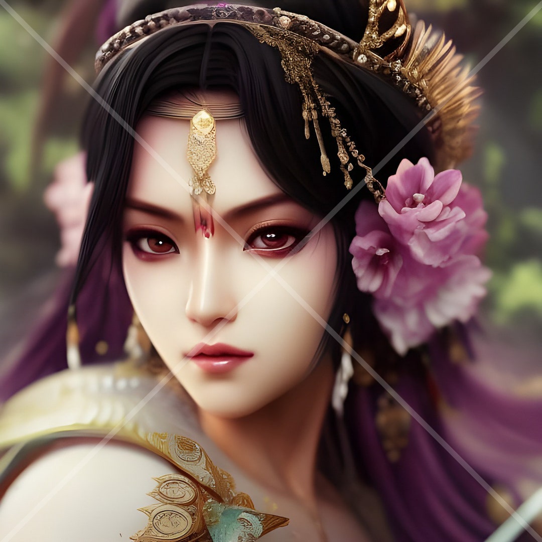 Nature Goddess Digital Download AI Art Print Printable Etsy