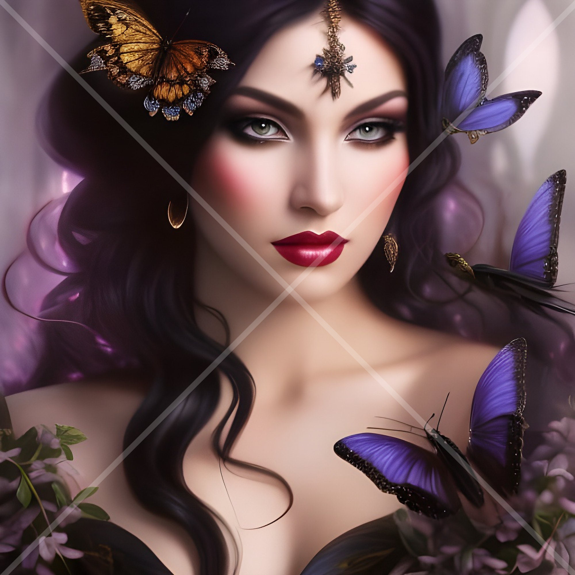 Dark Butterfly Digital Download AI Art Print, Printable, Image, Digital