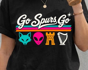 Go Spurs Go PNG SVG: San Antonio Spurs Fox Alien Castle Harper, NBA Basketball, Spurs Playoff, Game Day, Wembanyama Spurs (Digital Download)