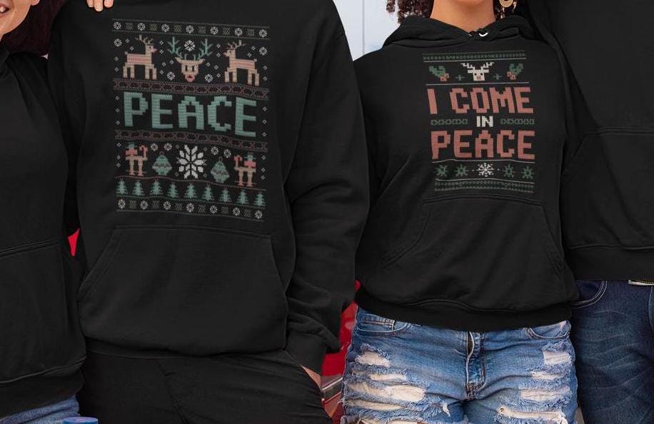 I COME IN PEACE I'M PEACE Paar Hoodies - Matching Pullover Für Paare
