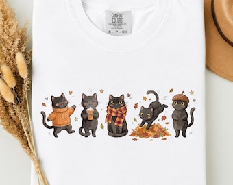 Fall Black Cat PNG SVG, Cozy Autumn Cat Mom, Funny Halloween Cat, Cat Lover (Digital Download)