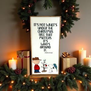 Handmade Charlie Brown, peanuts, snoopy Christmas sign