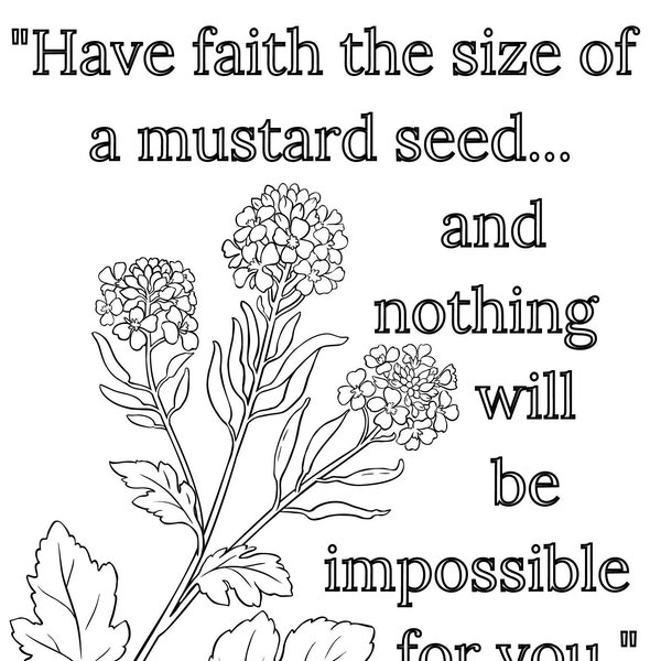 Matt. 17:20 Faith Like A Mustard Seed Coloring Page Printable