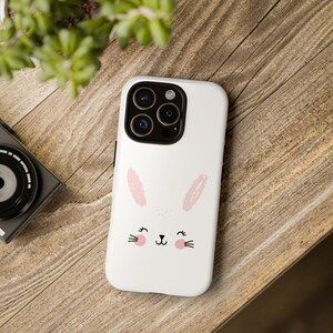 Cute Bunny Phone Case, Tough Phone Cover, Easter Gift, Whimsical Case, Animal Lover Accessory, Kids Phone Case, iPhone and Galaxy