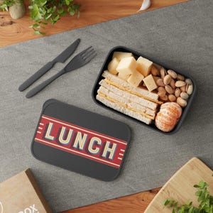 Vintage Lunch Bento Box with Utensils, Eco-Friendly Lunch Container, Meal Prep Box, School Lunch Solution, Picnic Essential