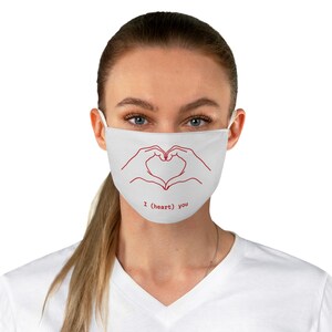 I (Heart) You Face Mask, Cute Mask, Gift for Loved Ones, Valentine&#39;s Day Mask, Everyday Wear, Comfortable Face Covering