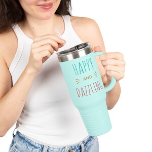 Happy and Dazzling Insulated Travel Mug | 40oz | Perfect Gift for Coffee Lovers, Road Trips, Hot & Cold Drinks, Personalized Travel [...]