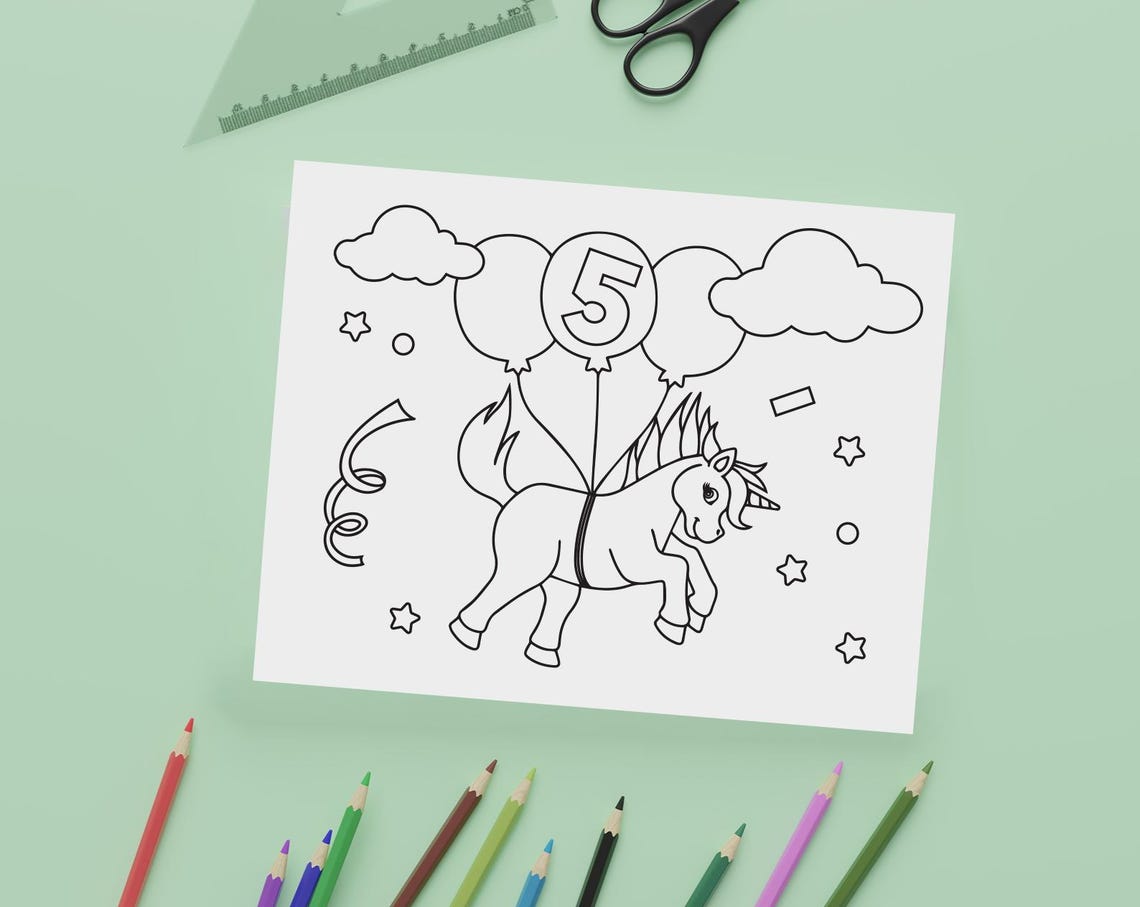 Printable Unicorn Coloring Pages, Unicorn Theme Birthday Party ...
