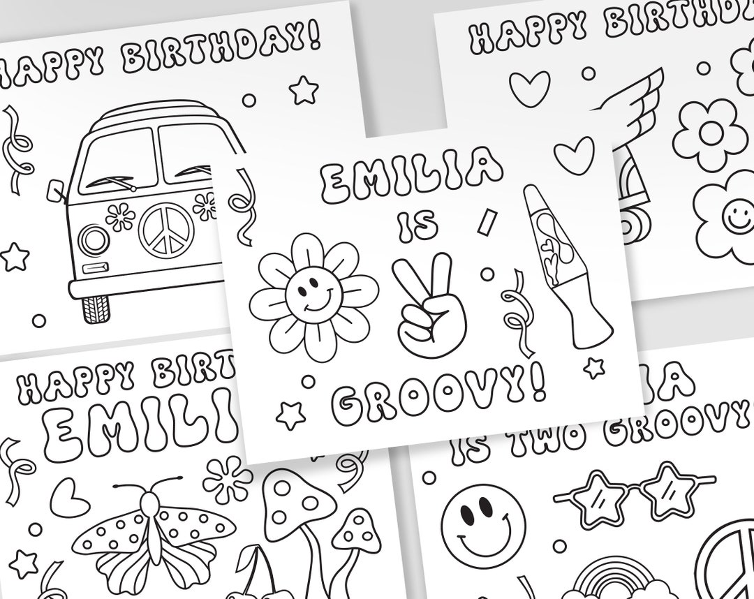 Printable Two Groovy Coloring Pages, 2nd Birthday Party Coloring Pages