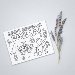 Printable Groovy Coloring Pages, Retro Birthday Party Coloring Sheets ...