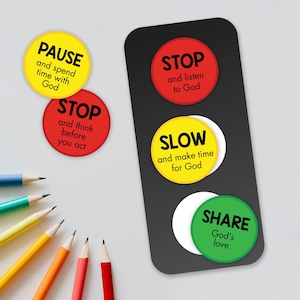 Traffic Light Sunday School Craft, Bible Lesson Traffic Light, Christian Religious Kids Crafts, Printable Bible Learning, Fun Bible Craft