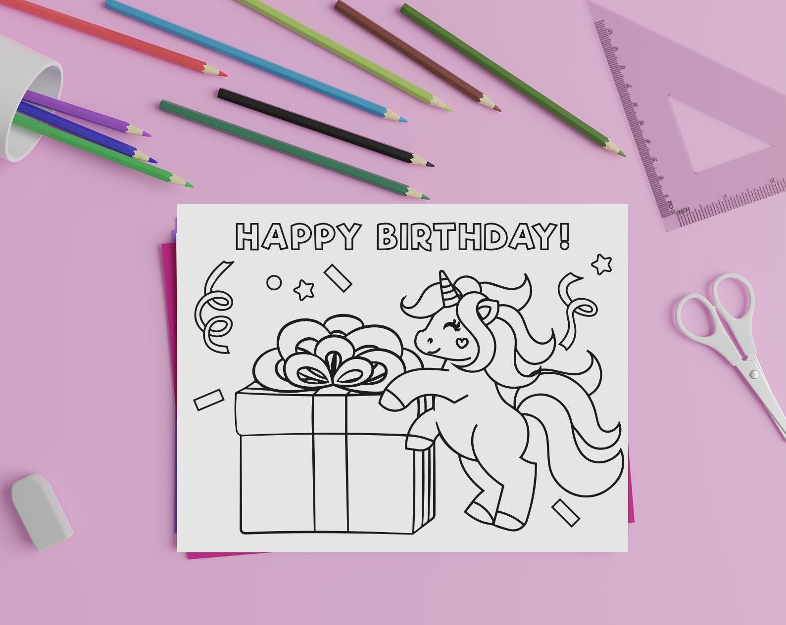 Printable Unicorn Coloring Pages, Unicorn Theme Birthday Party ...
