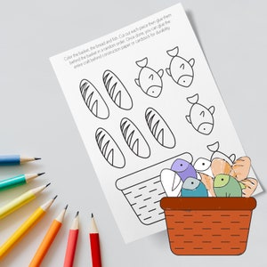 Jesus Feeds The 5000 Craft, Printable Biblical Activity, Bible Lesson, Christianity Crafts for Kids, Sunday School Printable Kids Activity