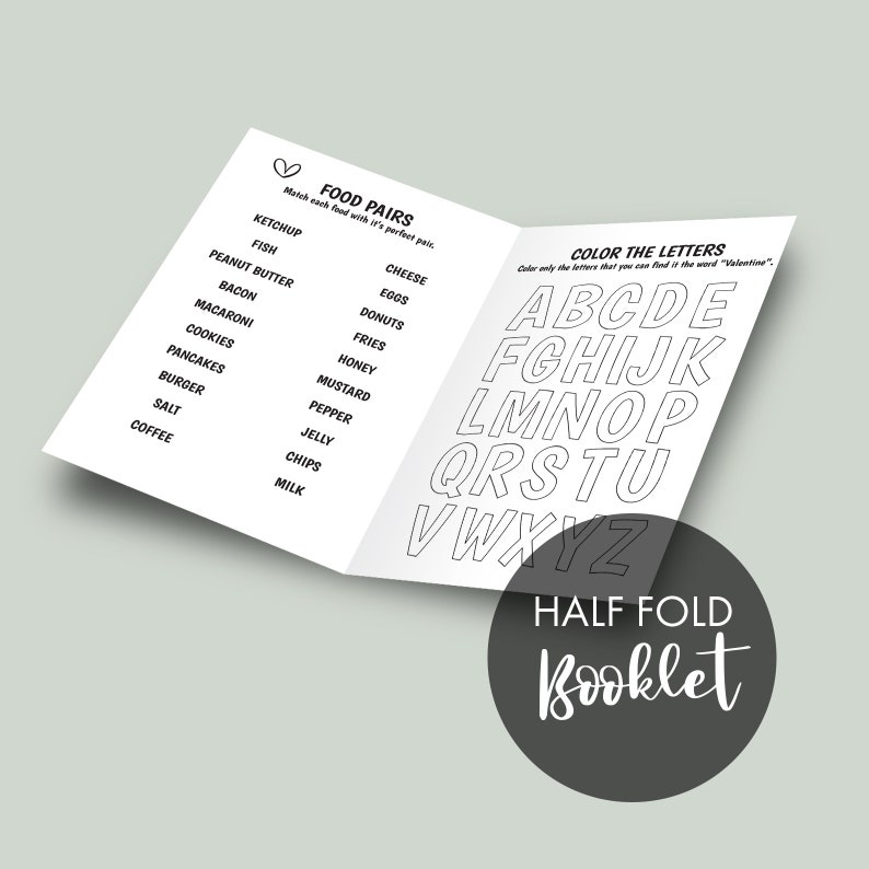 18 Printable Valentine's Day Kid's Activities, Valentine's Day Booklet