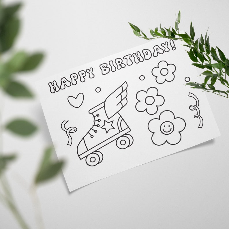 Printable Groovy Coloring Pages, Retro Birthday Party Coloring Sheets ...