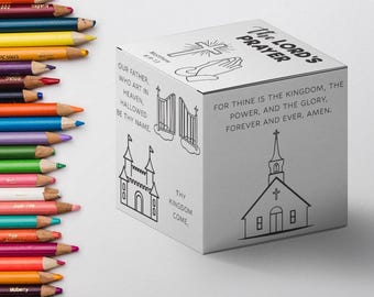 Lord's Prayer Cube, Prayer Cube for Kids, Sunday School Activity, Bible Prayer Craft, Christian Homeschool Craft, Prayer Teaching Tool