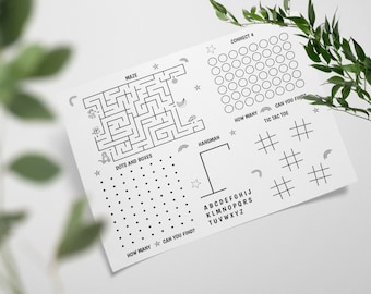 Kids Coloring Placemat, Printable Activity Sheet for Kids, Restaurant, Weddings, Events, Parties, Digital File, Printable Activity Mat