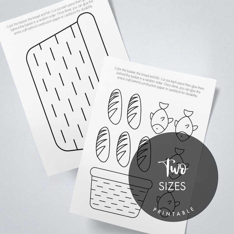 Jesus Feeds the 5000 Craft, Printable Biblical Activity, Bible Lesson ...