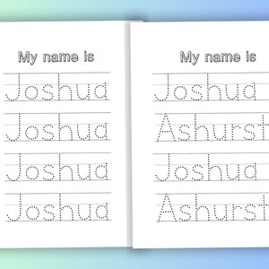 Printable Custom Name Tracer Pages