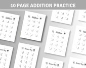 10 Printable Addition Worksheets. Numbers 1-9. Answer Key Included. Math worksheets kids.