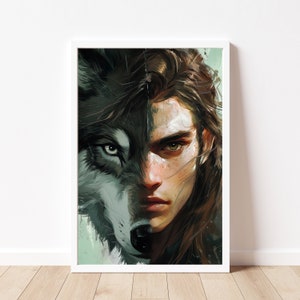 Fitzchivalry & Nighteyes, Farseer Trilogy geïnspireerde kunst, boeken en leeskunst, Robin Hobb, Fantasy Art, digitale download, muurprint