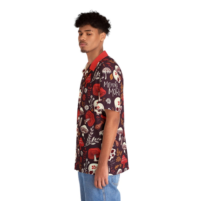Memento Mori Hawaiian Shirt, Stoic Inspired shirt, Memento Mori, Mystical Shirt, Philosophy Clothing, Meditations, Fantasy Lover Gift Idea image 5