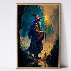 Wizard Art, Fantasy Art, Mythical Art, Magical Art, Digital Download, Wall Art, Enchanted, Whimsical, Spell, Decor, Print