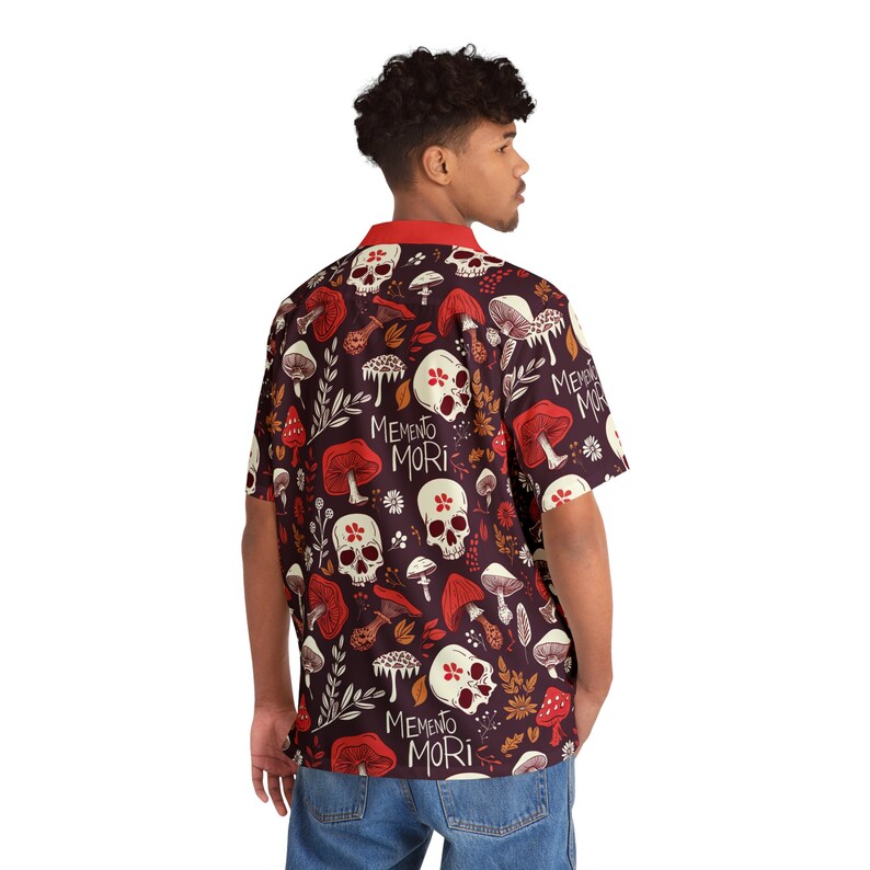 Memento Mori Hawaiian Shirt, Stoic Inspired shirt, Memento Mori, Mystical Shirt, Philosophy Clothing, Meditations, Fantasy Lover Gift Idea image 4