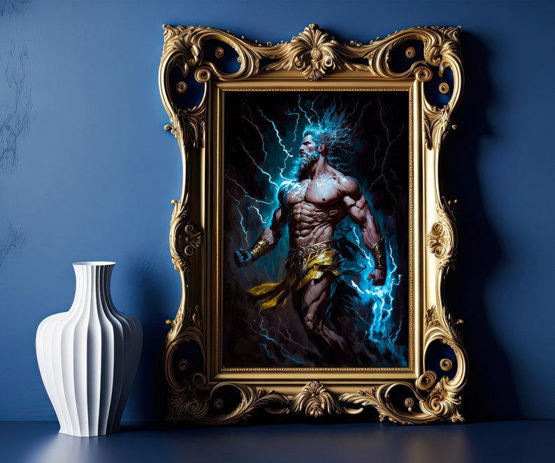 Zeus Greek God Art, Greek Mythology Art , Fantasy Art, Mythical Art
